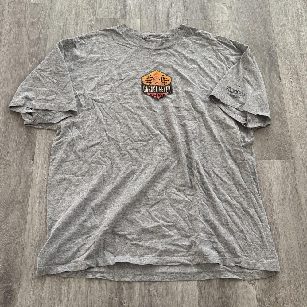 Y2K Monster Garage Shirt Mens Extra Large Gray Garage Fever graphic Tee